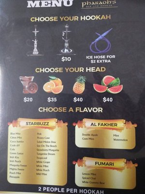 Menu photo 1 Pharaoh’s Bar and Hookah Hampton, VA