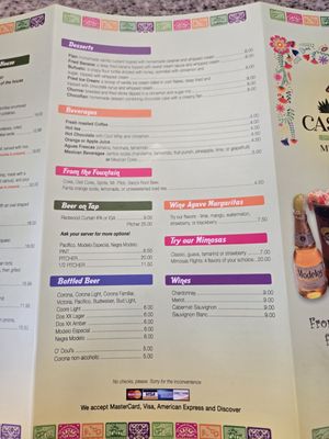Menu photo 5 Casa Garcia's Eureka, CA