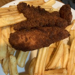Burnt chicken strips