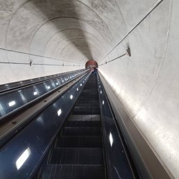 starting my descending journey to the subway tubes.