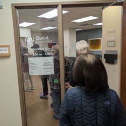 Labcorp - I got in line at 6:45, and there was already nine people deep.