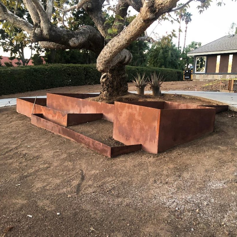 BK Customs - Planter box after rust patina - Metal Fabricators Near Me - Riverside, California
