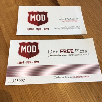 MOD Pizza - Alfred and his employees are all about perfection and quality. Anything less is not acceptable. Love this place! - Fast Food Near Me - Daly City, California