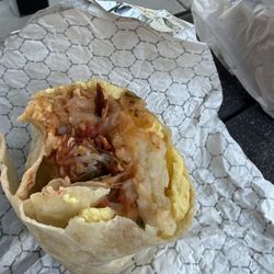 Bacon egg potato burrito