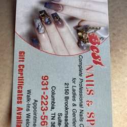 L.J. Nails & Spa - Business card