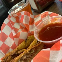 Sportsman's Grille & Billiards - smoked pork eggrolls with honey sriracha