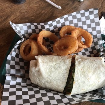 High Climber Room & the Logger - Chicken Wrap with Onion Rings - Lounges Near Me - Astoria, Oregon High Climber Room & the Logger - Chicken Wrap with Onion Rings - Lounges Near Me - Astoria, Oregon