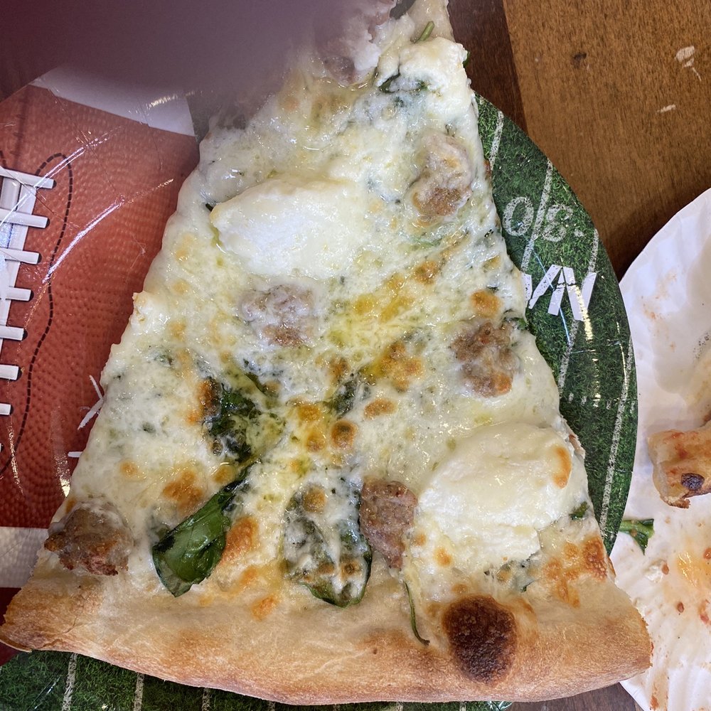 Johnny's Pizza Cary - Brooklyn White Pizza slice - Pizza Near Me - Cary, North Carolina
