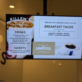 Killen's Barbecue - HOU - Breakfast menu - Barbeque Near Me - Houston, Texas Killen's Barbecue - HOU - Breakfast menu - Barbeque Near Me - Houston, Texas