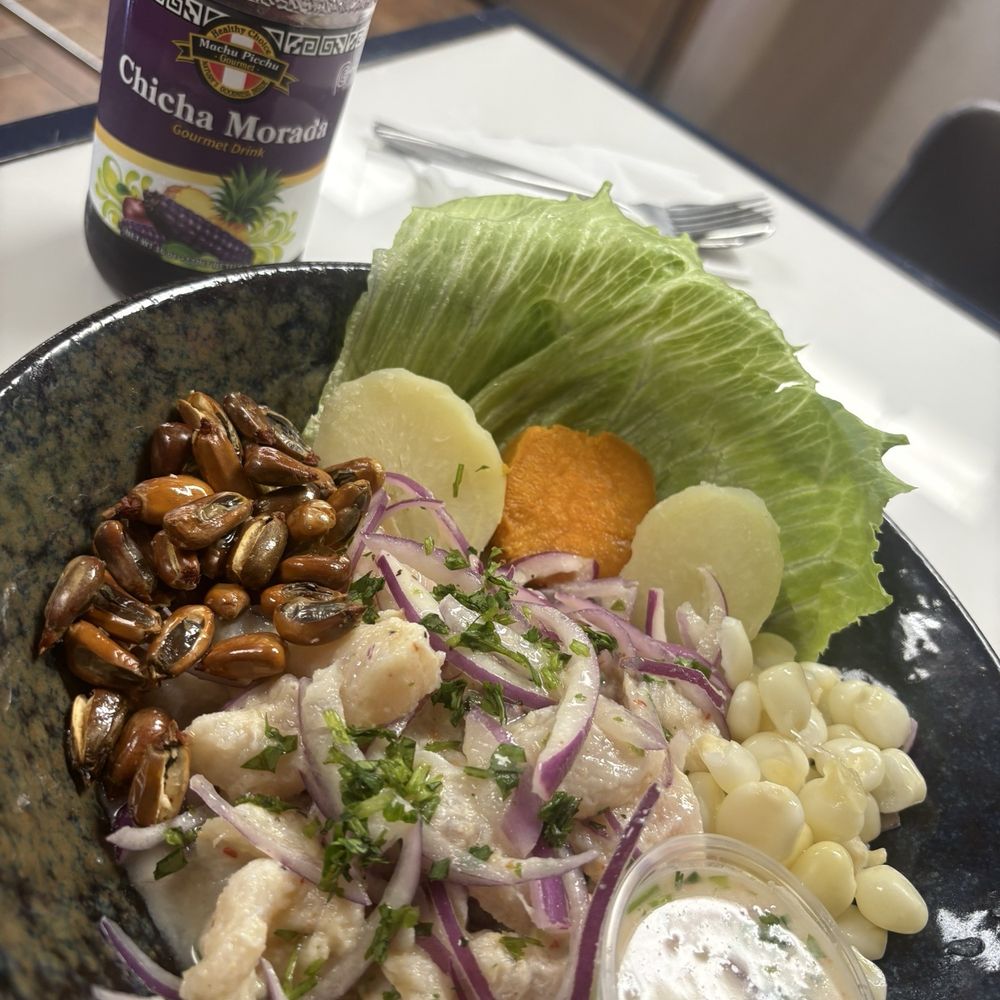 D Pasadita - Peruvian ceviche with Chicha Morada (purple corn) soda, tasty! - Peruvian Near Me - Los Angeles, California D Pasadita - Peruvian ceviche with Chicha Morada (purple corn) soda, tasty! - Peruvian Near Me - Los Angeles, California