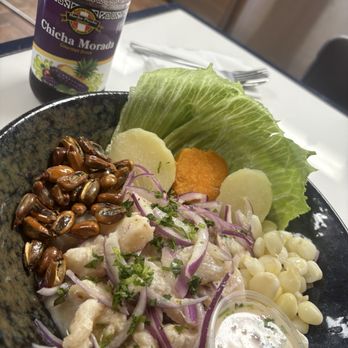 D Pasadita - Peruvian ceviche with Chicha Morada (purple corn) soda, tasty! - Peruvian Near Me - Los Angeles, California