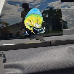Steve Diossy Marine Artist - Mad Mahi & Flying Fish decal