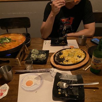 Han Shin Pocha - Army stew, corn cheese, rice balls and citron soju - Bars Near Me - Carrollton, Texas Han Shin Pocha - Army stew, corn cheese, rice balls and citron soju - Bars Near Me - Carrollton, Texas