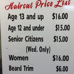 Angela's Barber Shop - Price List