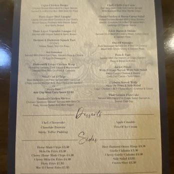 The Old Crown - Menu - British Near Me - Coventry, XWM