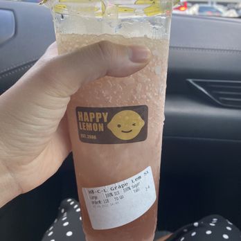 Happy Lemon - incorrectly made grapefruit lemon slushie - poorly printed label and workers made a grape flavored slushie instead - Bubble Tea Near Me - Sugar Land, Texas Happy Lemon - incorrectly made grapefruit lemon slushie - poorly printed label and workers made a grape flavored slushie instead - Bubble Tea Near Me - Sugar Land, Texas