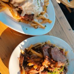 Duck and steak frites