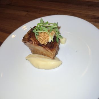 Centro Bar & Kitchen - PORK BELLY Yummy Parsnip, Apple, Pickled Mustard Seeds, Pea Shoots - Tapas/Small Plates Near Me - Reno, Nevada Centro Bar & Kitchen - PORK BELLY Yummy Parsnip, Apple, Pickled Mustard Seeds, Pea Shoots - Tapas/Small Plates Near Me - Reno, Nevada