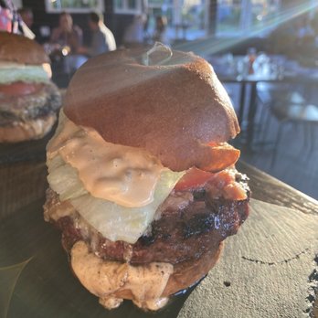 Prescott's Provisions - Burger with bacon jam and "special sauce" - New American Near Me - Tonawanda, New York Prescott's Provisions - Burger with bacon jam and "special sauce" - New American Near Me - Tonawanda, New York