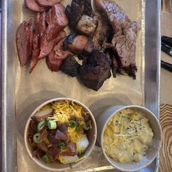3 Meat Plate Brisket Jalapeno Sausage Pork Belly Burnt Ends Roasted Creamed Corn New Bacon Cheddar Potatoes