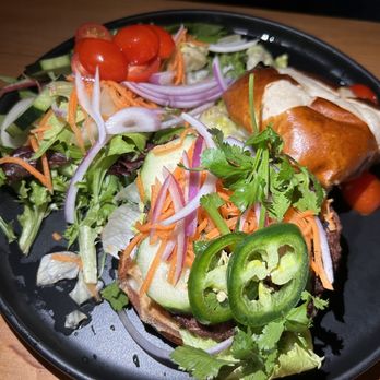 Buddha Belly Burger - Banh Mi Burger w/ side salad ~ $18.00 - Salad Near Me - Sacramento, California Buddha Belly Burger - Banh Mi Burger w/ side salad ~ $18.00 - Salad Near Me - Sacramento, California