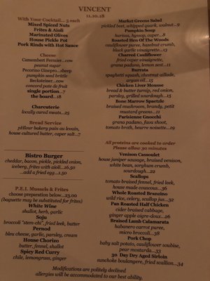Menu photo 2 Vincent Restaurant Chicago, IL