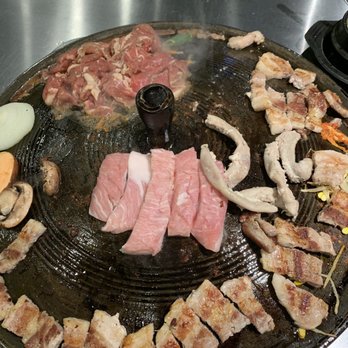Won KBBQ - Beef bulgogi, pork jowl, small intestines, cut up pork belly - Korean Near Me - Bayside, New York