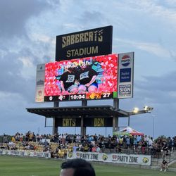 Sabercats Stadium - My friend's cousin was on the screen