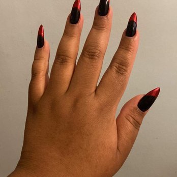 Nailsonme Salon - GelX extensions with red chrome French tips - Nail Salons Near Me - Temple City, California