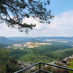 Bergwirtschaft Papststein - Terrasse Ausblick | links