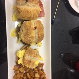 The triple breakfast sliders were awesome and the waffles very tasty also!