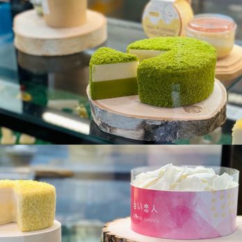 Cheese Garden - The green tea double cheesecake and the valentine edition souffle cheesecake - Desserts Near Me - San Diego, California Cheese Garden - The green tea double cheesecake and the valentine edition souffle cheesecake - Desserts Near Me - San Diego, California