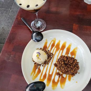 Benchmark - Espresso martini and Brown butter cake with vanilla gelato. - New American Near Me - Santa Ana, California