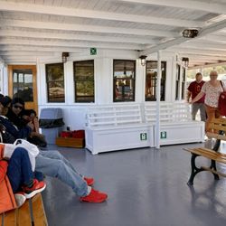 Muskoka Steamships - Foredeck of the Segwun, looking aft.