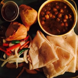Chana Bhature and veggie samosas $6.40!!!! So filling Chana Bhature and veggie samosas $6.40!!!! So filling