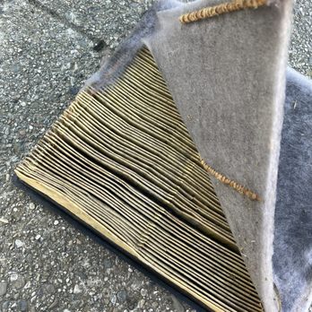 Silveira Chevrolet - This is what my air filter looked like. The air filter should not be this dirty and should not come apart like this. - Auto Repair Near Me - Sonoma, California Silveira Chevrolet - This is what my air filter looked like. The air filter should not be this dirty and should not come apart like this. - Auto Repair Near Me - Sonoma, California