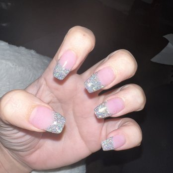 Swanky Nails & Spa - Dip manicure with tip (coffin shape) - Nail Salons Near Me - Chicago, Illinois