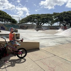 Manana Skate Park - Son son taking a break from the action.
