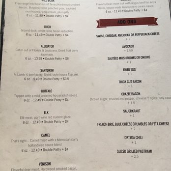 Crazee Burger - Other exotic meats available - Burgers Near Me - San Diego, California Crazee Burger - Other exotic meats available - Burgers Near Me - San Diego, California