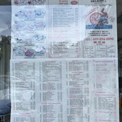 Lim Fong's Delight - Menu in the window