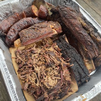 Terry Black's Barbecue - Beef rib, pork ribs, cheese & jalapeño sausage, chopped brisket, sliced brisket. - Barbeque Near Me - Austin, Texas Terry Black's Barbecue - Beef rib, pork ribs, cheese & jalapeño sausage, chopped brisket, sliced brisket. - Barbeque Near Me - Austin, Texas