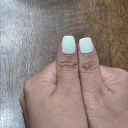 My uneven nails leaving the salon before I was able to fix them at home.