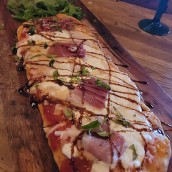 Off the Brook - Burrata Flatbread with prosciutto and balsamic glaze - Cocktail Bars Near Me - Merrick, New York