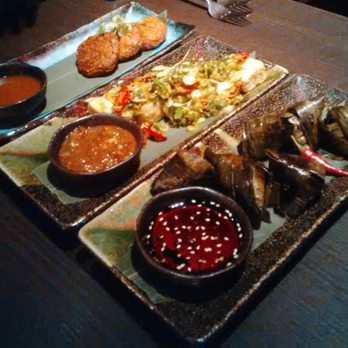 The Mango Tree - Starters: fish cake, tofu, pandan-leaf-wrapped chicken - Thai Near Me - London, XGL The Mango Tree - Starters: fish cake, tofu, pandan-leaf-wrapped chicken - Thai Near Me - London, XGL