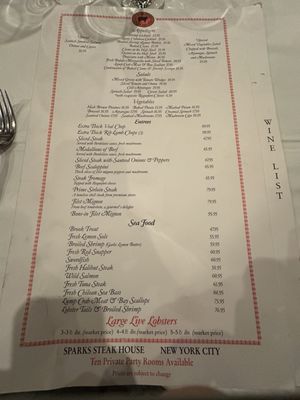 Menu photo 7 Sparks Steak House New York, NY Menu photo 7 Sparks Steak House New York, NY