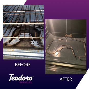 Teodoro Services - Cleaning - Oven before and after deep cleaning - Office Cleaning Near Me