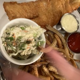 Fish and chips fresh cut fries yum !