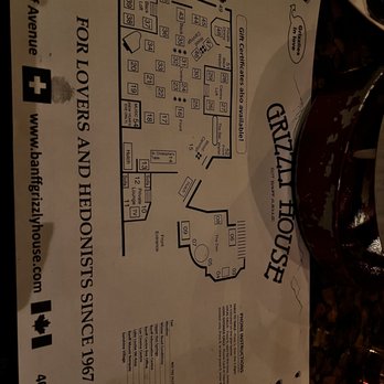 Grizzly House - The back of the menu! :) so funny - Fondue Near Me - Banff, Alberta