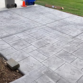 Concrete Champs - The ever popular Ashlar slate stamp pattern. - Masonry/Concrete Near Me - Kent, Washington Concrete Champs - The ever popular Ashlar slate stamp pattern. - Masonry/Concrete Near Me - Kent, Washington