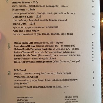 Coquette - Drinks menu - 18 June 2019 - New American Near Me - New Orleans, Louisiana Coquette - Drinks menu - 18 June 2019 - New American Near Me - New Orleans, Louisiana